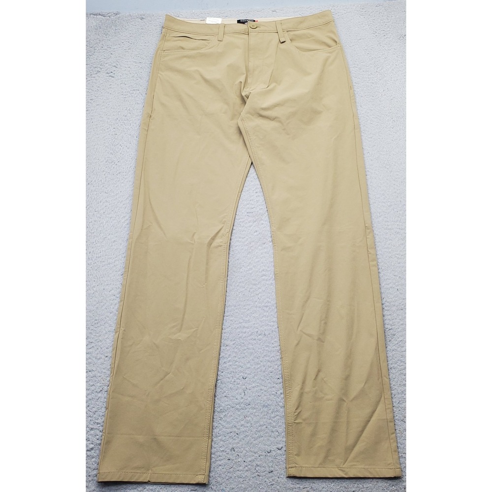 DOCKERS Pants‎ Mens 34x34 Tan Straight Fit Performance Security Pockets Hiking